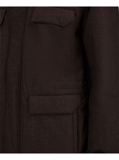 Hernoflannel field jacket marrone moro HERNO | FI000164U334988800 MORO